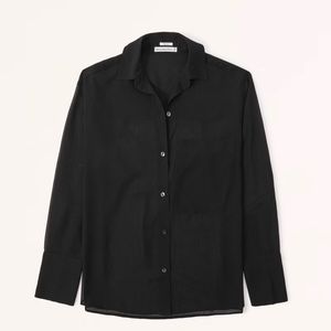 Abercrombie Black Long Sleeve Sheer Button-Up Shirt - Size XXS
